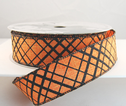 Wired Orange and Black Halloween Ribbon