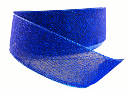 Wired Royal Blue Glitter Mesh Christmas Ribbon