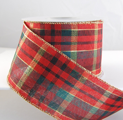 Wired Plaid Christmas Ribbon